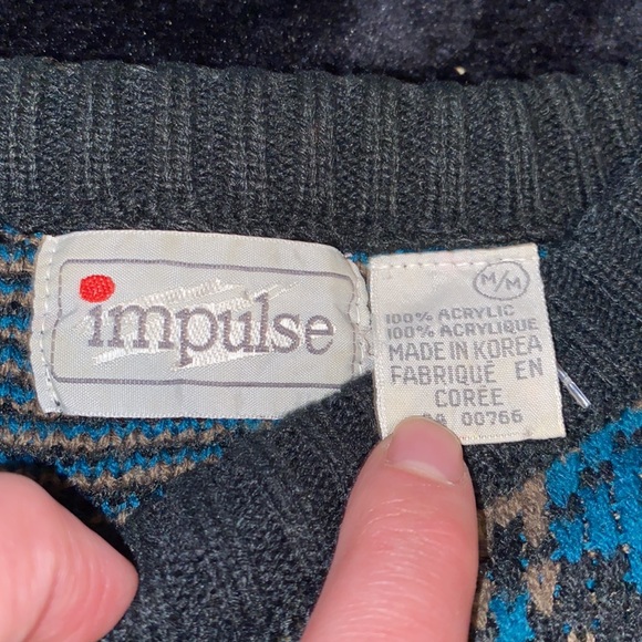 Vintage 90s Impulse Abstract Sweater - Picture 4 of 7